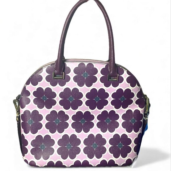 KATE SPADE - Sylvia graphic clover large size Plum Purple/Lavender /Gold - Picture 3 of 5